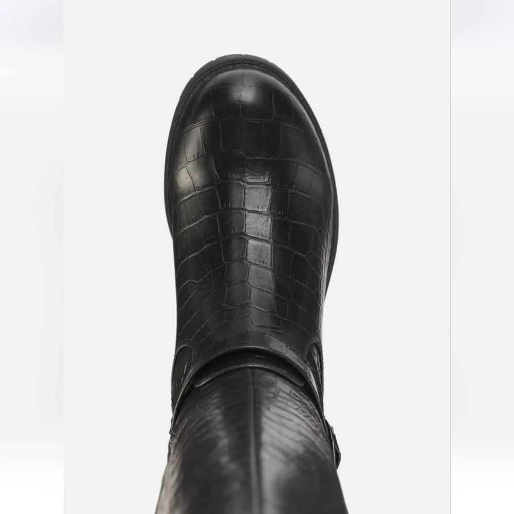 Style & Co Black Over the Knee Boots with Buckle Detail